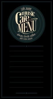 Coffee Menu music black long vector