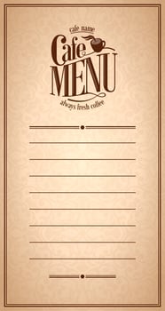 Menu Cafe Design Vintage vector