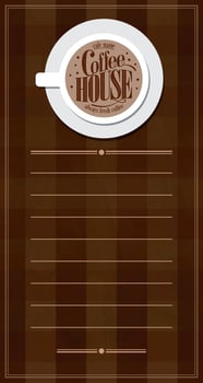 Coffee house retro long menu vector