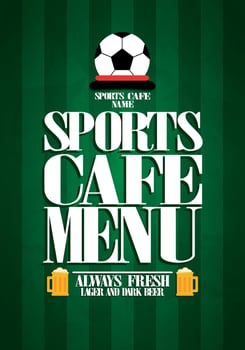 Sports cafe menu vector