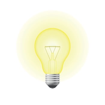 Light bulb vector icon, realistic style. Energy and idea symbol.