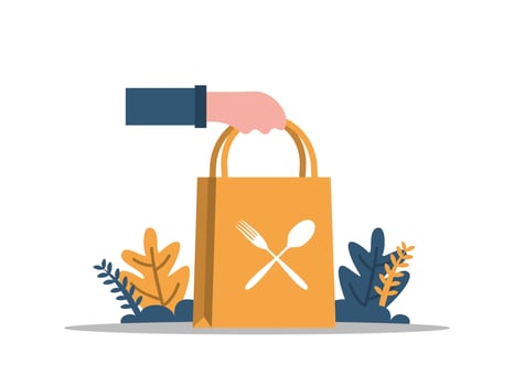 Food Order Delivery Flat Illustration vector