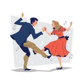 Swing Dancing Couple Concept vector