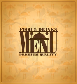 Restaurant food and drinks menu, retro design style vector