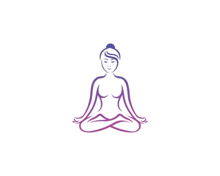 Women Yoga Silhouette Creative Logo Symbol Concept Vector Illustration.