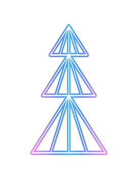 Neon Christmas tree design. PNG with transparent background.