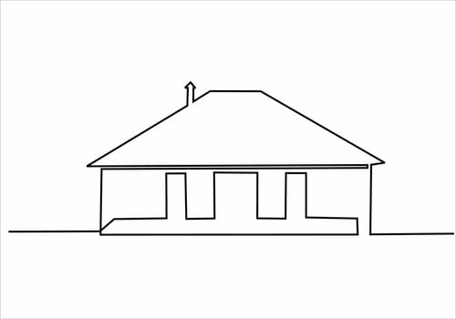 home continuous line vector