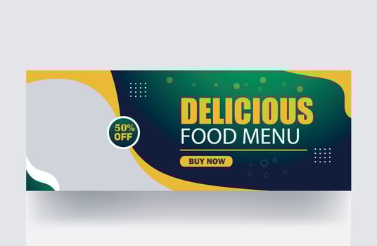 Restaurant food menu banner cover offer menu social media post design delicious food menu banner pizza burger cover design post thumbnail design template vector