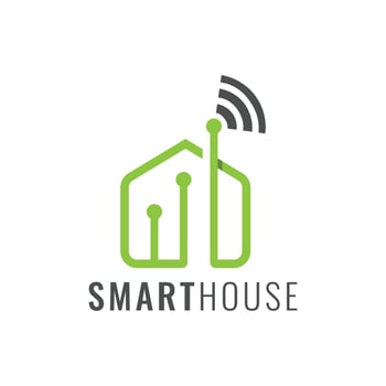 Smart house technology logo vector