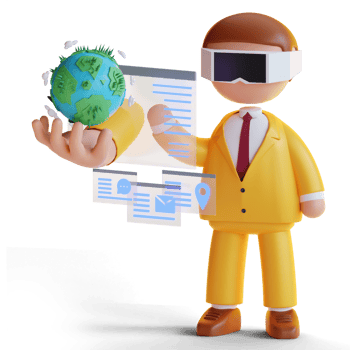 3d character of business man metaverse png