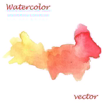 Watercolor spot of smoothly transitioning shades of red. brush strokes background. design element. vector