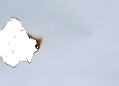 burnt paper frame for texture overlay. damaged white paper with burnt stain in transparent background. blank ripped paper edge for a design element. png