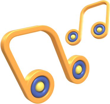3D render music icon png