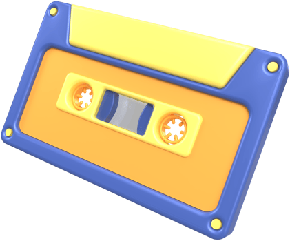 3D render radio cassette png