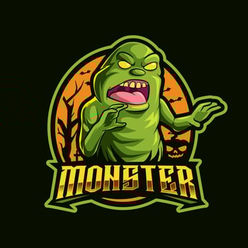 monster cartoon mascot logo illustration vector