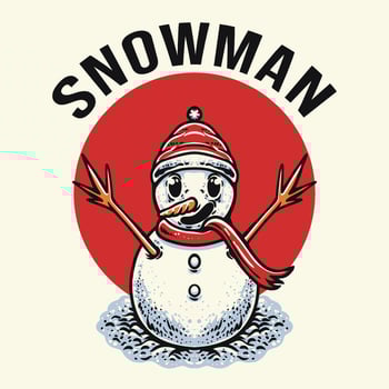 Christmas Happy Snowman Vector Illustration