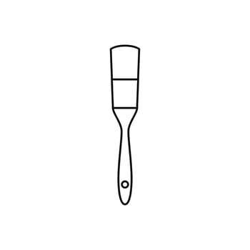 Paint brush icon line art isolated on white background. Vector illustration.