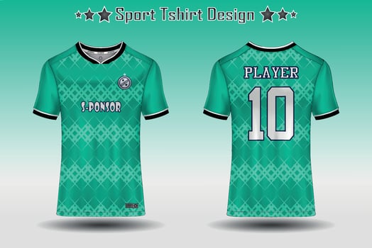 Soccer jersey mockup football jersey design sublimation sport t shirt design collection for racing, cycling, gaming, motocross vector