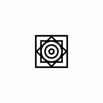 Vector geometric frame in Art style. Square abstract element for design.