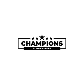 Champion sports logo emblem badge graphic typography vector