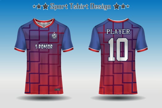 Soccer jersey mockup football jersey design sublimation sport t shirt design collection for racing, cycling, gaming, motocross vector