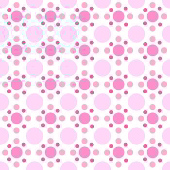 seamless pink polka dots pattern vector