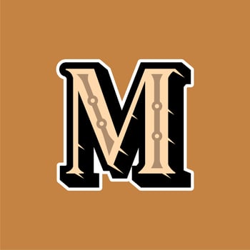 Medieval style Letter M logo vector