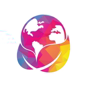Globe leaf logo icon vector. Earth and leaf logo combination. Planet and eco symbol or icon vector