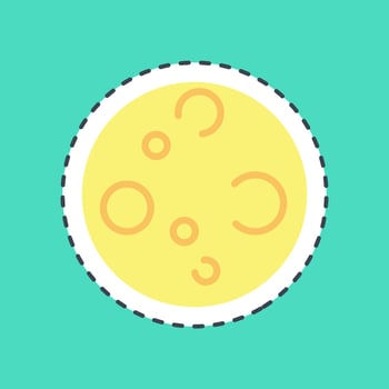 Sticker line cut moon. Halloween elements. Good for prints, flyer, posters, advertisement, logo, party decoration, greeting card, etc. vector