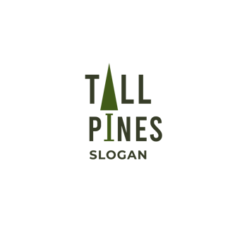 Tall Pine logo design template. Abstract tree icon Pine tree png