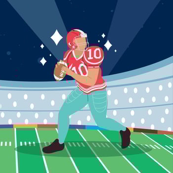 american football player in stadium vector