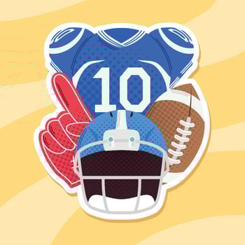 american football helmet and equipment vector