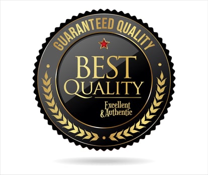 Premium quality gold and black badge retro design vector illustration