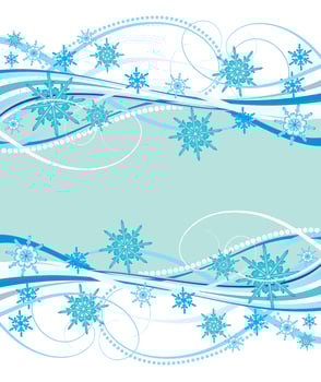Merry Christmas vector illustration  with snowflakes