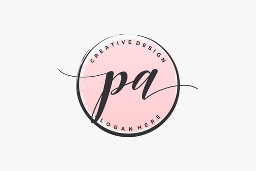 Initial PA handwriting logo with circle template vector signature, wedding, fashion, floral and botanical with creative template.
