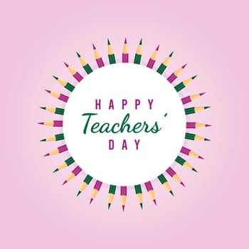 Happy teachers' day social media banner design template with education elements vector