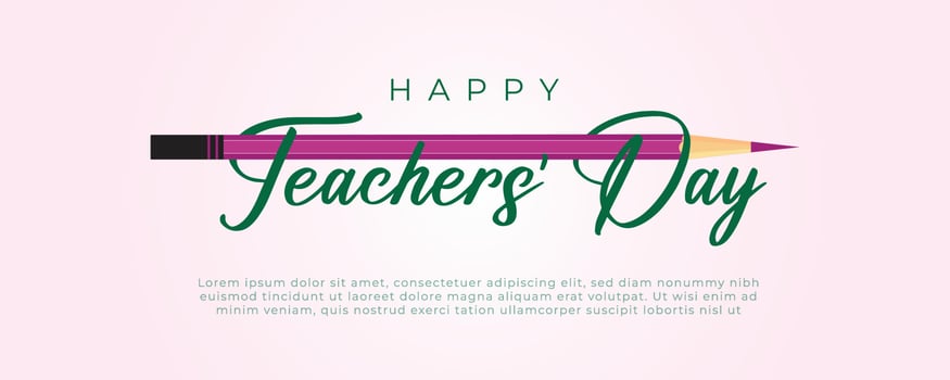 Happy teachers' day social media banner design template with education elements vector