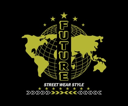 Future world wide Simple street style vintage design fashion vector