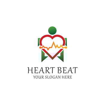Heart beat logo icon vector image