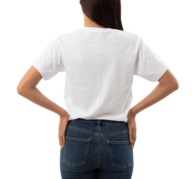 Young woman in white T shirt mockup cutout, Png file