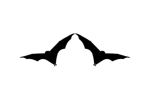 Silhouette of the Pair of Flying Fox or Bat for Icon, Symbol, Pictogram, Logo, Website, or Graphic Design Element. Vector Illustration