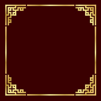 Chinese style border vector with gold color