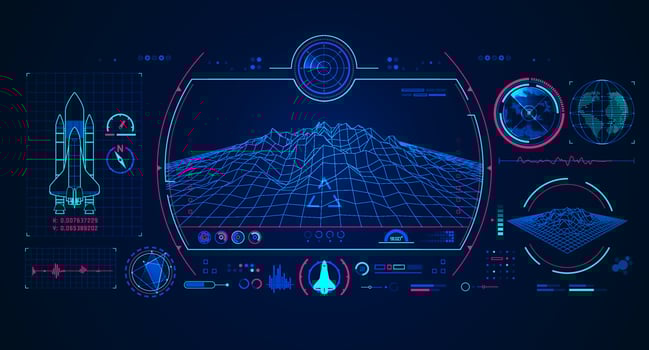 spaceship radar interface vector