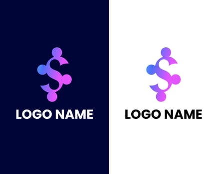 letter s with tech modern logo design template vector