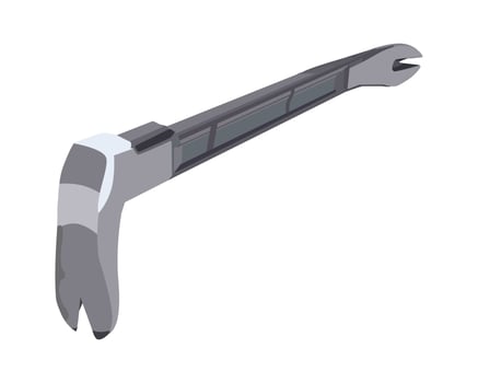 Vector Illustration Claw Bar 12 Inch 55-115 isolated on white background. Carpentry tools.