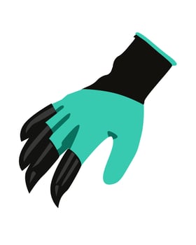 Gardening tools garden gloves for digging soil to plant crops. Vector illustration isolated.