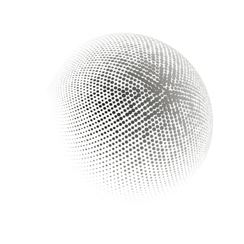 Halftone sphere dotted vector illustration. Circle halftone patterns dots logo. Globe vector illustration.