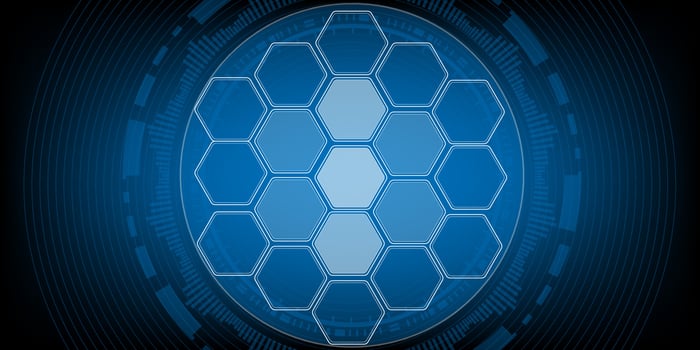 Hexagon security Electronic for safety with  hologram vector concept for future technology element background business screen