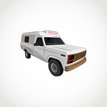 Ambulance Car Icon. Ambulance Car Sign. Ambulance Car Logo. Ambulance Car In Cartoon Style. vector