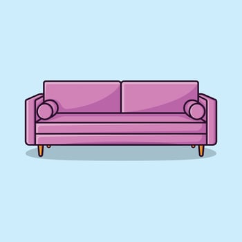 Luxury pin lounge Sofa with cushion Vector Design Illustration